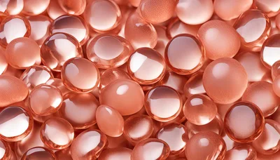 Abstract Background Of Glossy Rose Gold Spheres