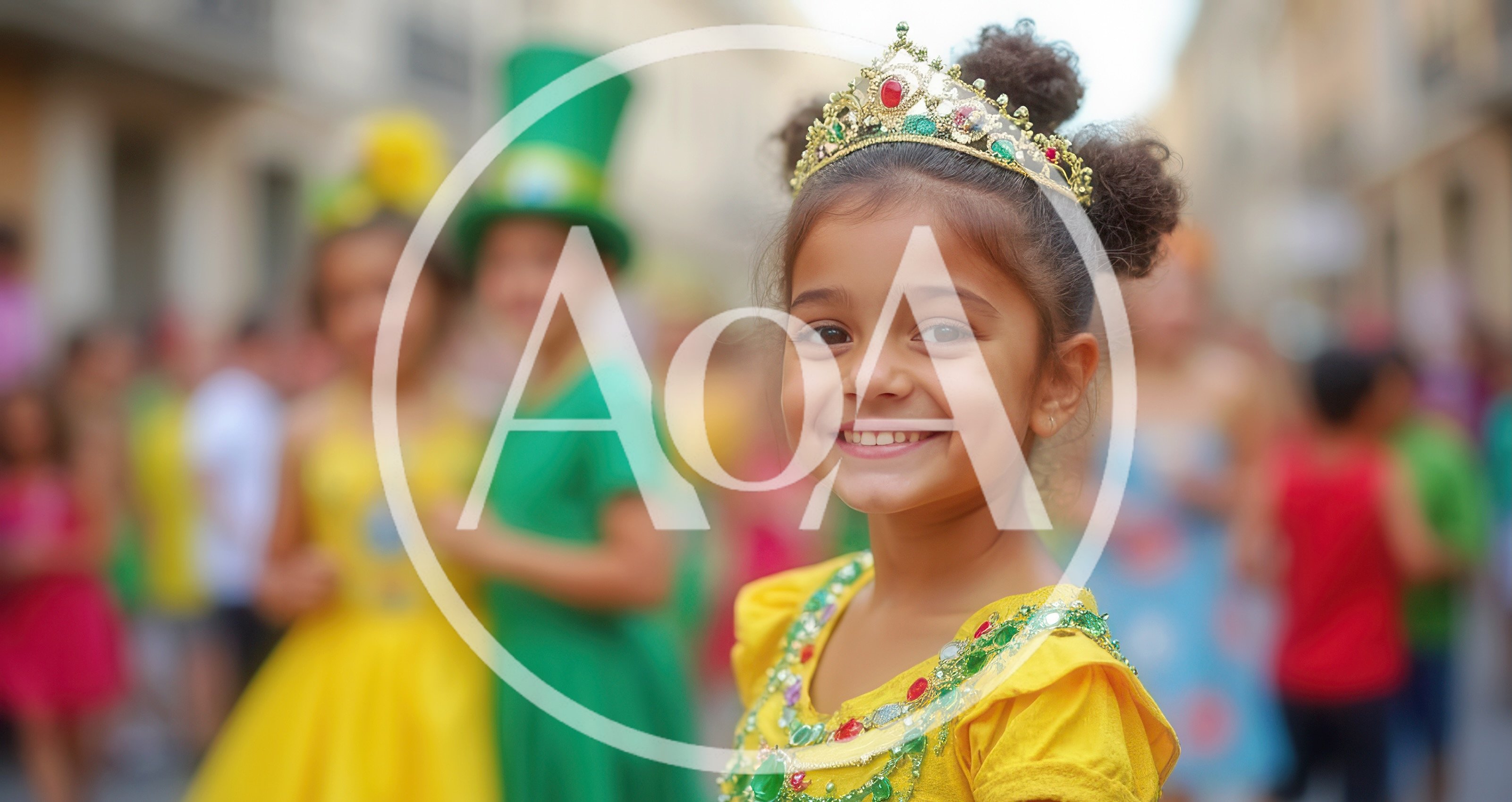 Young Girl Wearing A Tiara At A Carnival Parade