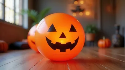 Halloween Jack O Lantern Exercise Ball Decoration