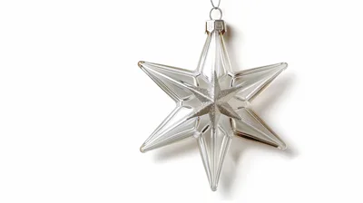 Clear Glass Star Christmas Ornament Hanging