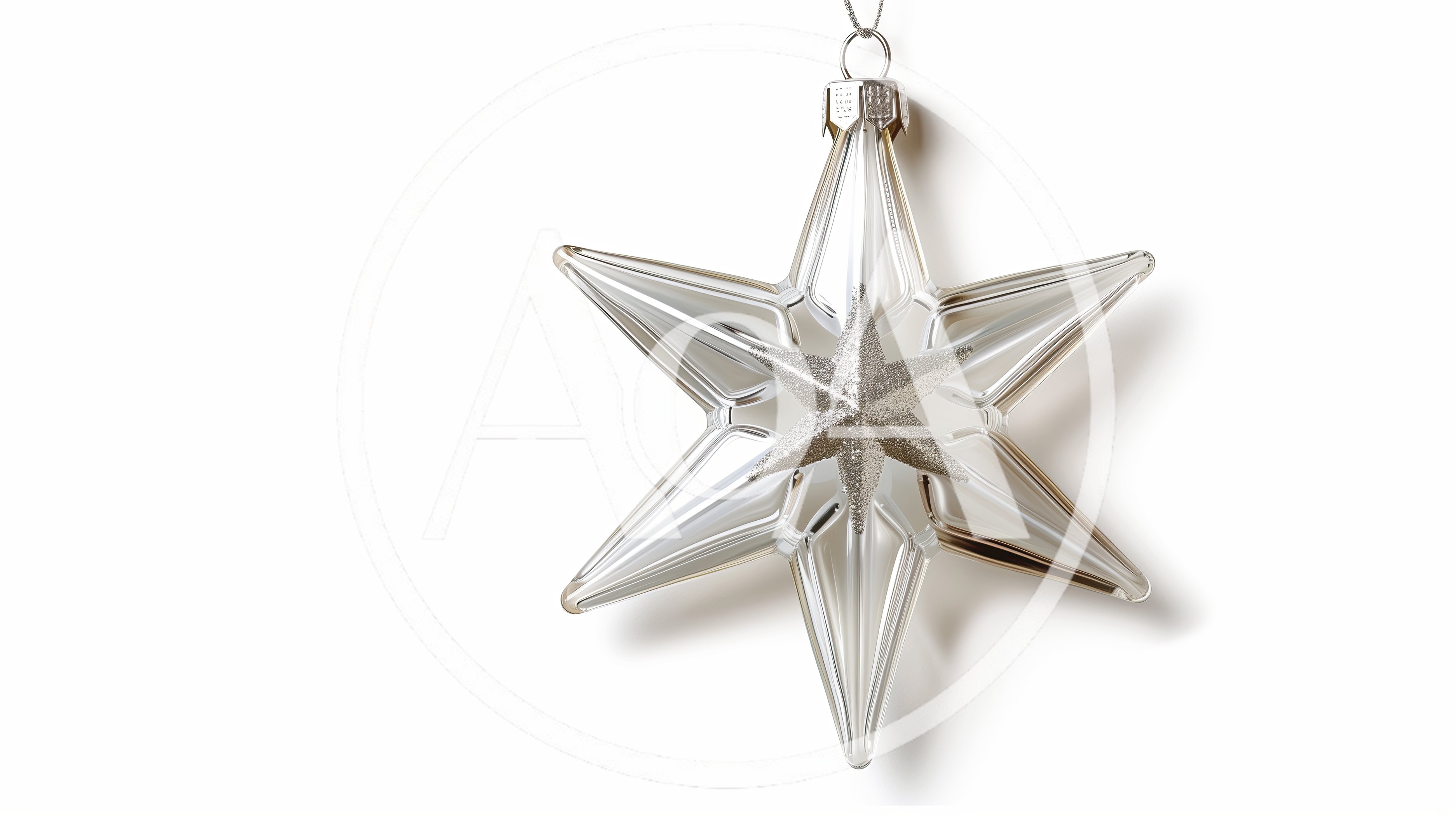 Clear Glass Star Christmas Ornament Hanging