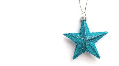 Blue Glittery Star Christmas Ornament Hanging