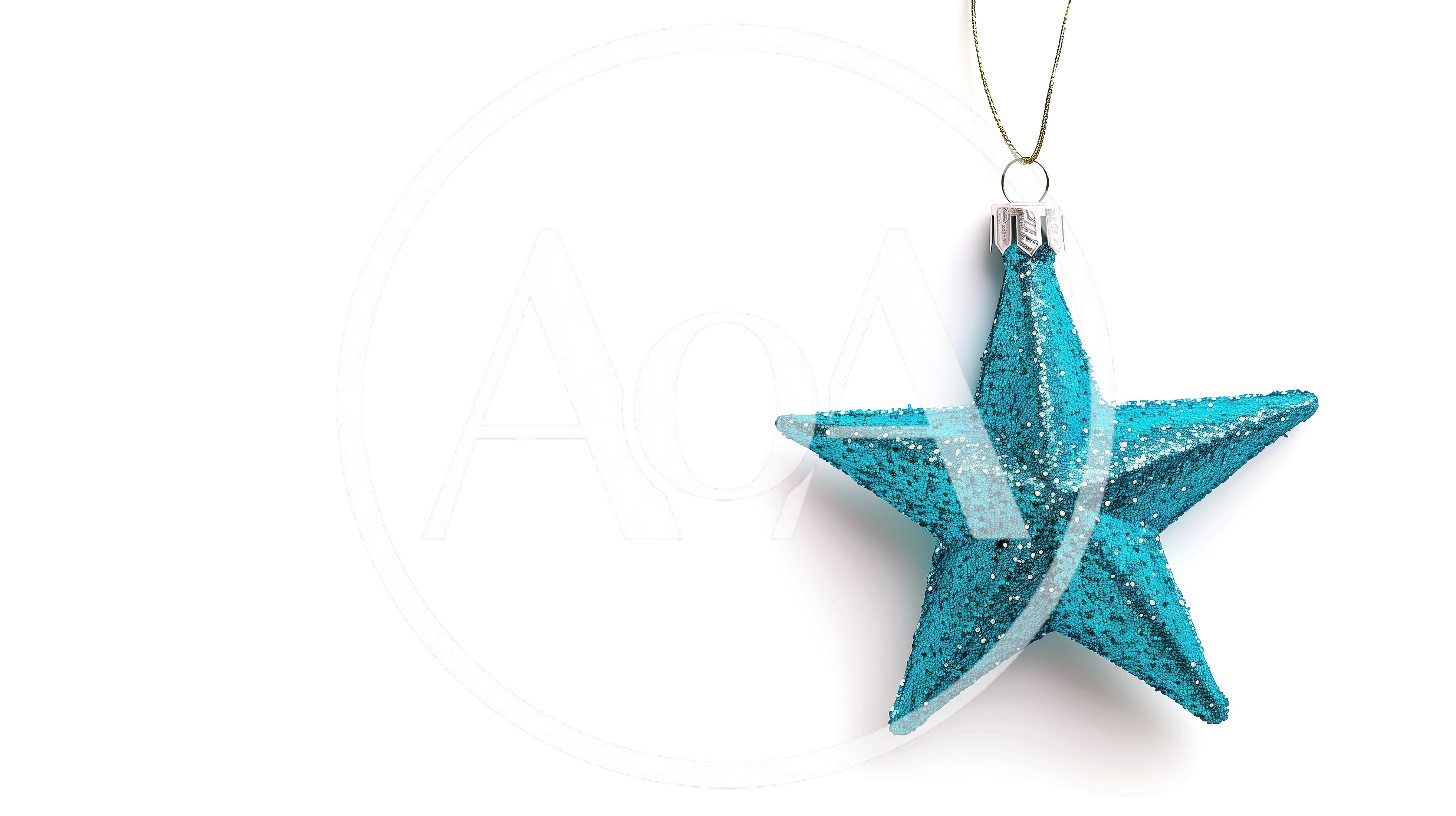 Blue Glittery Star Christmas Ornament Hanging