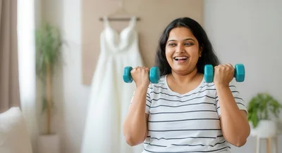 Young Woman Exercising With Dumbbells At Home
