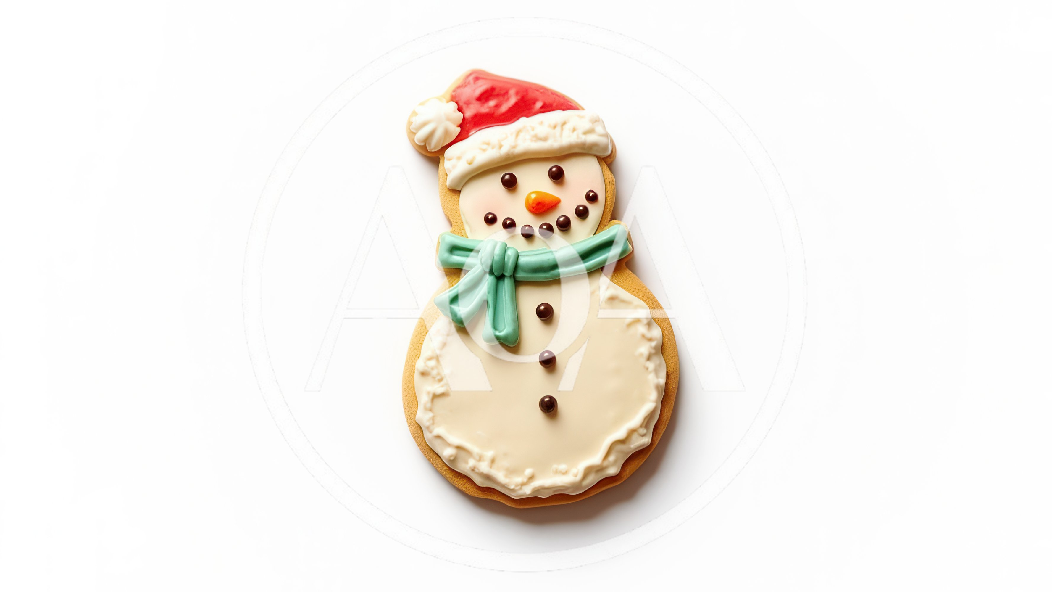 Snowman Shaped Christmas Cookie With Icing