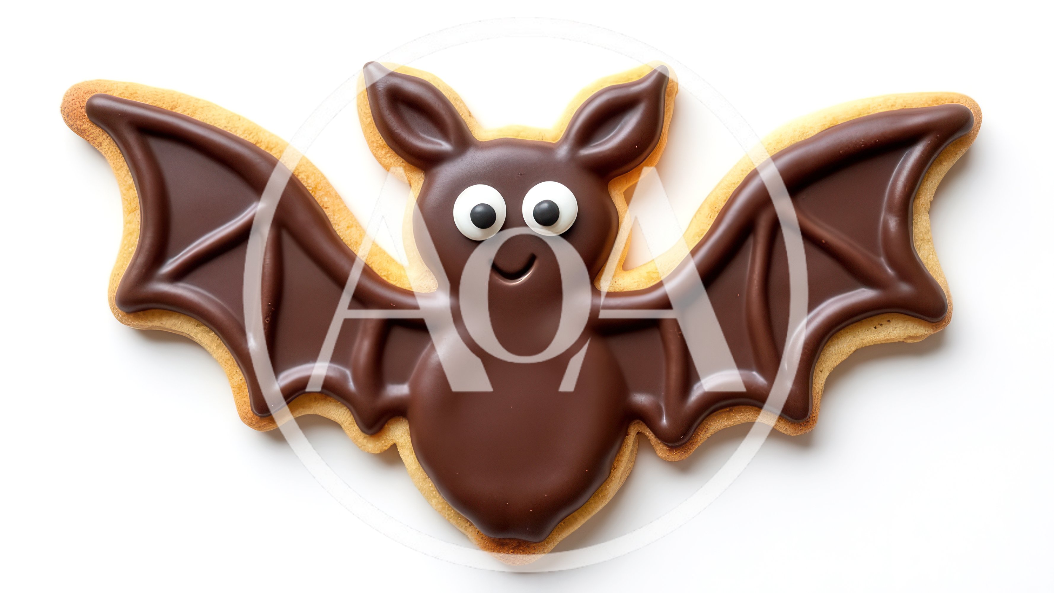 Bat Shaped Halloween Sugar Cookie With Chocolate Icing