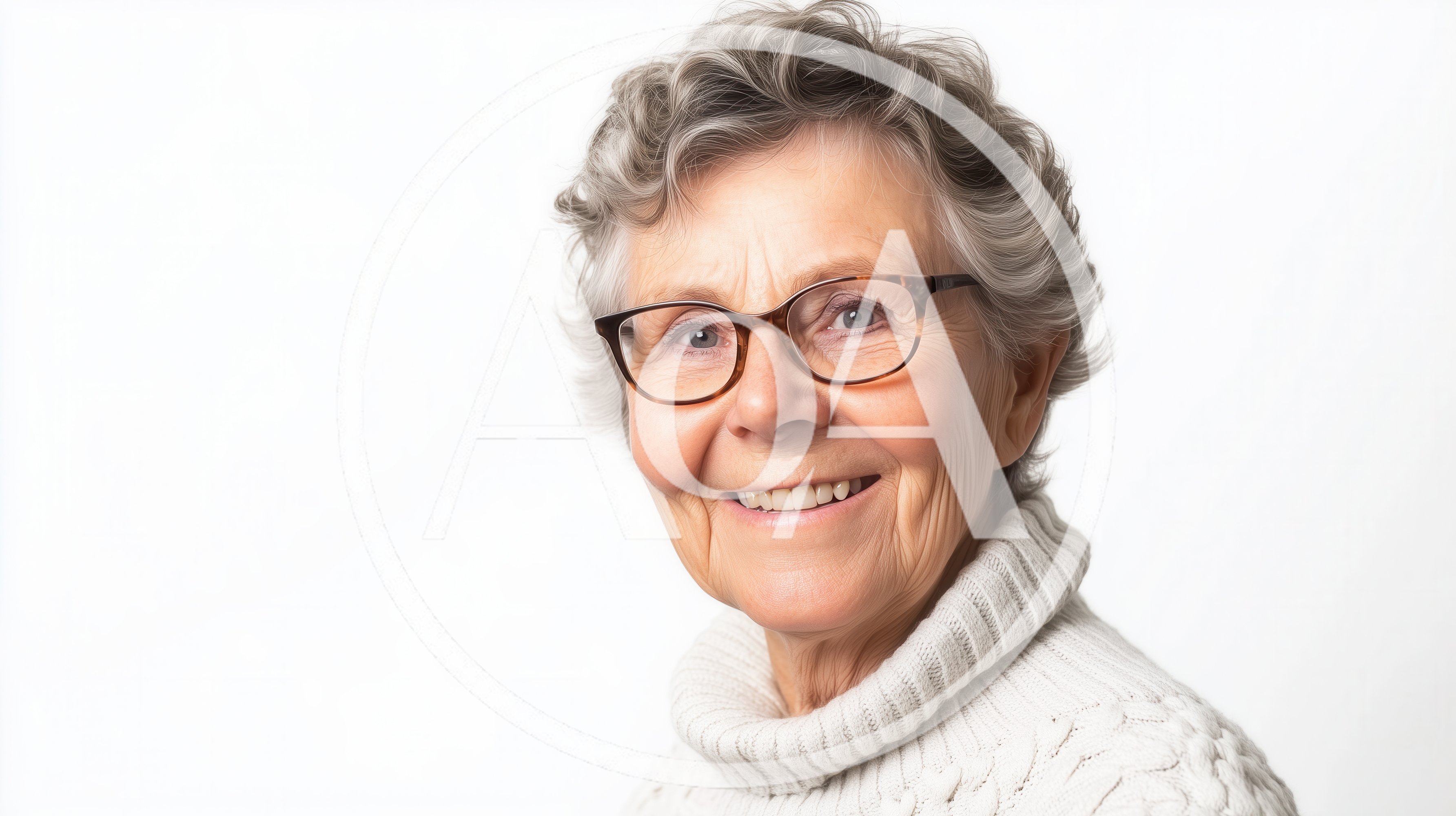 Portrait Of A Smiling Senior Woman In A Sweater