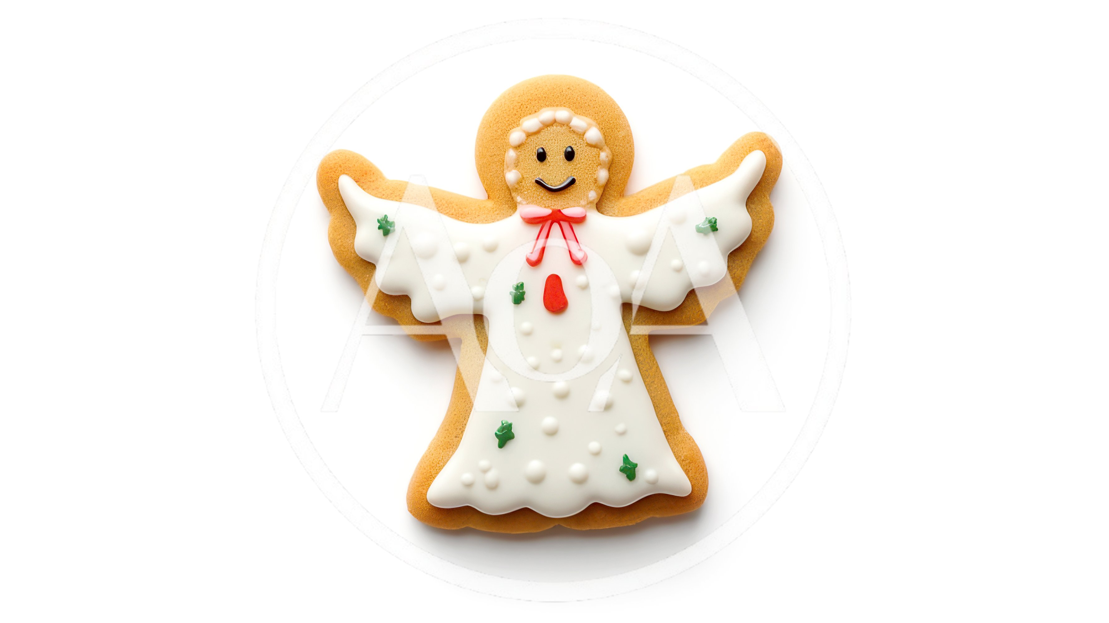 Angel Shaped Gingerbread Cookie With White Icing