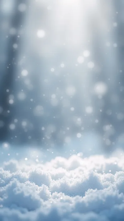 Soft Focus Winter Snow Background With Bokeh Light