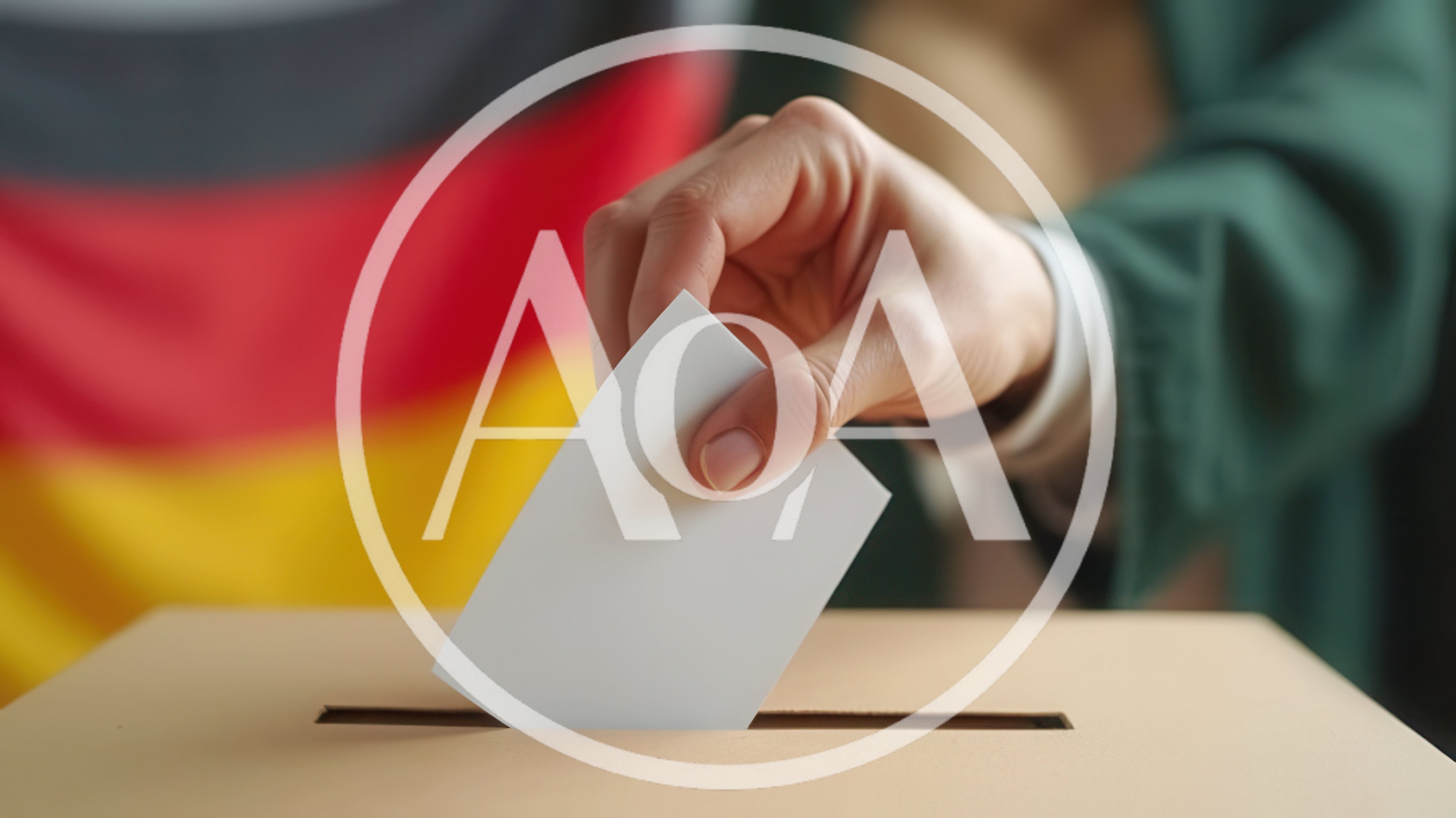 Person Casting A Vote In A German Election