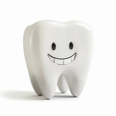 3D Render Of A Happy Smiling Tooth Character