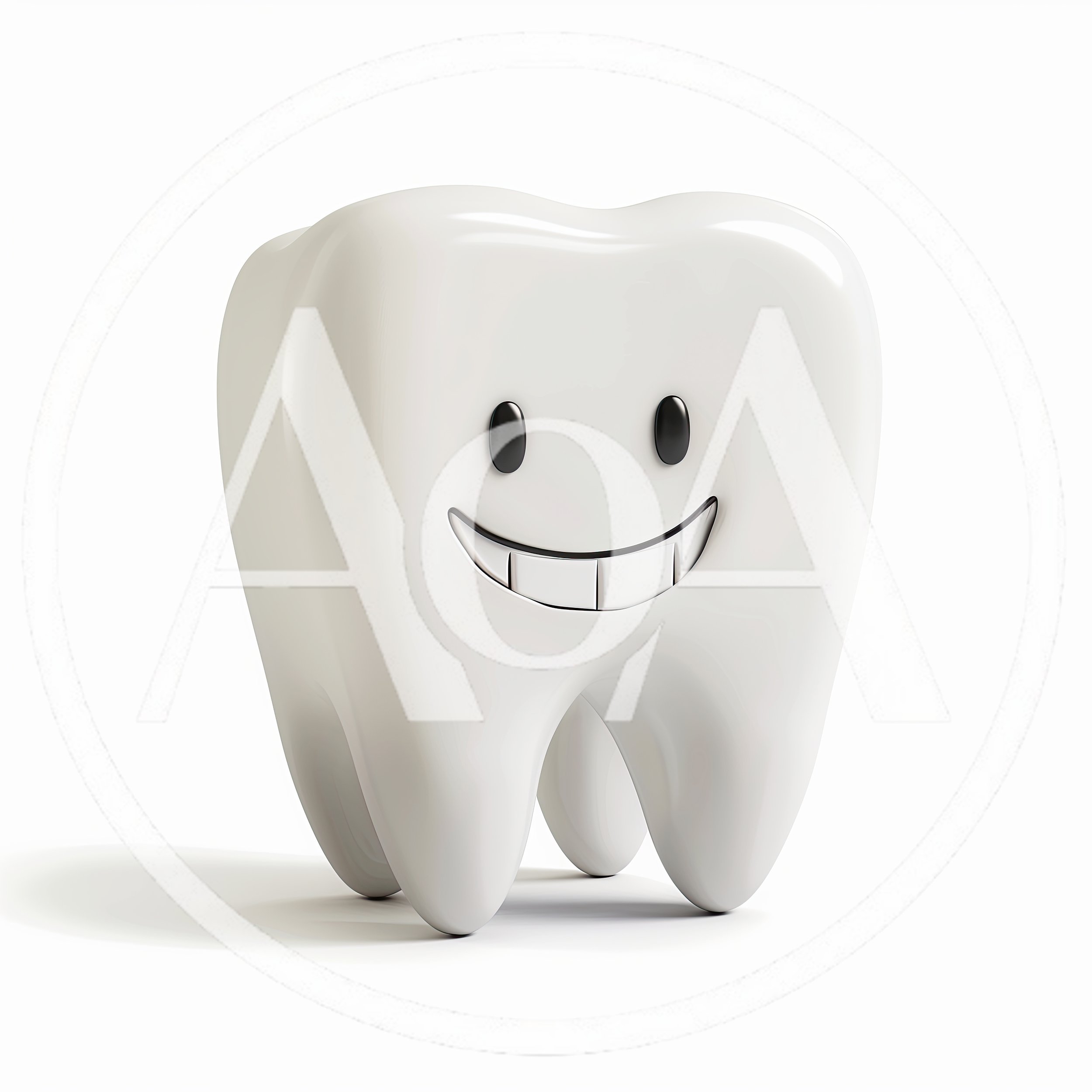 3D Render Of A Happy Smiling Tooth Character