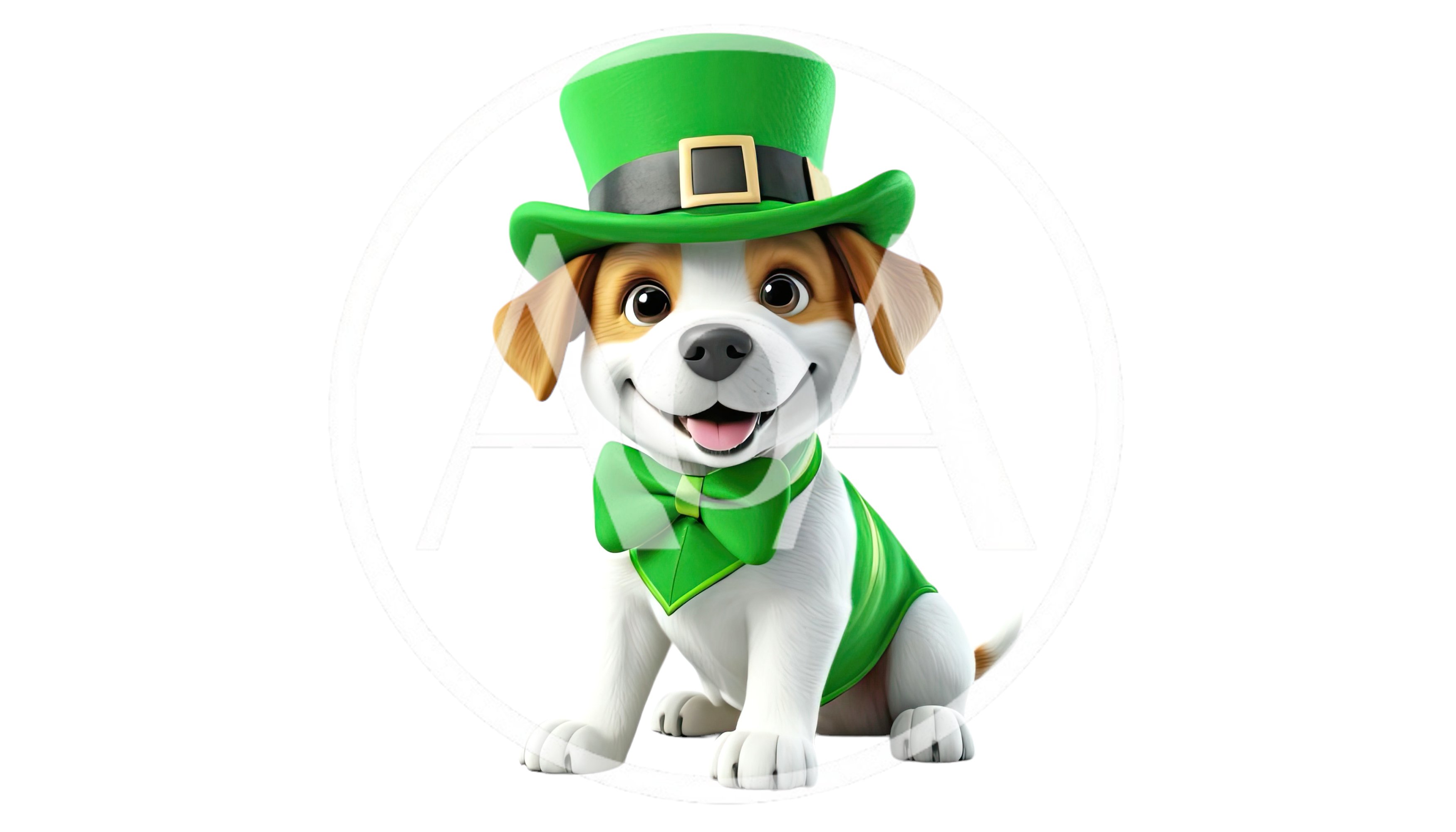 Cute Puppy Wearing St Patricks Day Leprechaun Costume