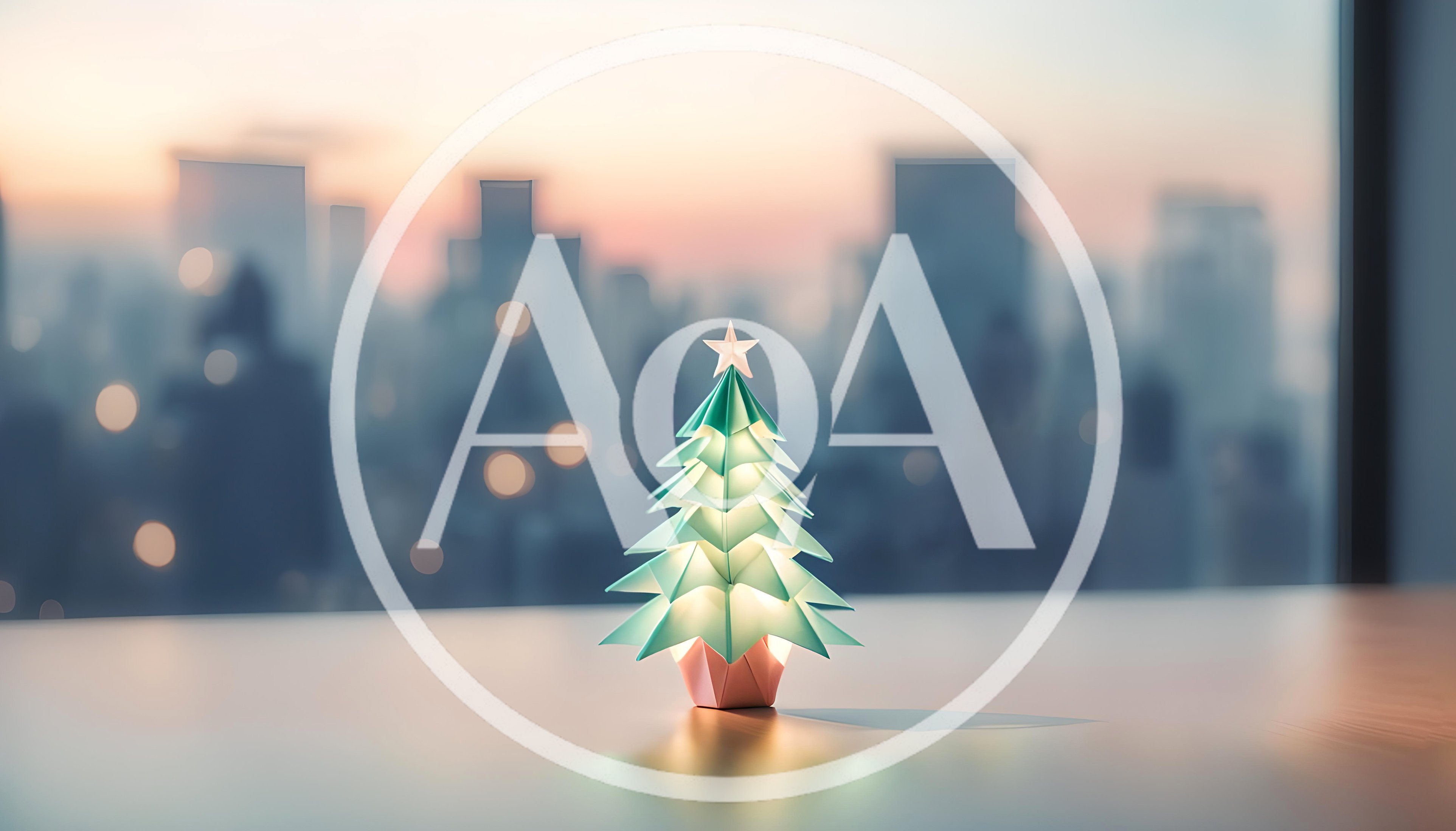 Origami Christmas Tree Decoration On A Desk
