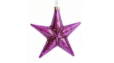 Purple Glittery Star Christmas Ornament Hanging