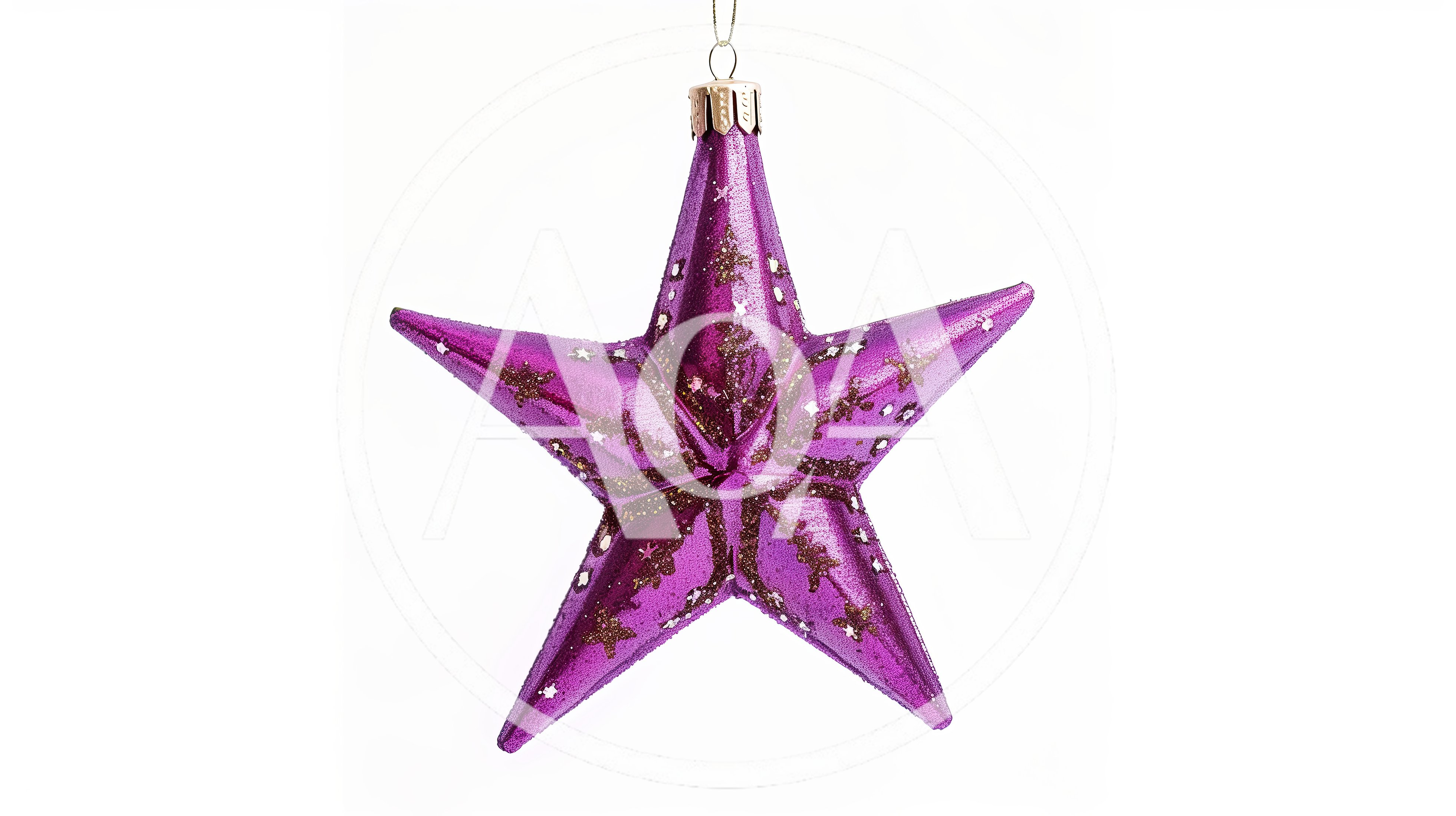 Purple Glittery Star Christmas Ornament Hanging