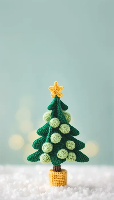 Handmade Knitted Christmas Tree Decoration