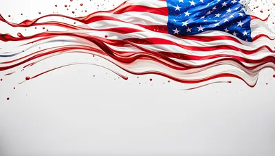 Abstract American Flag Liquid Paint Wave