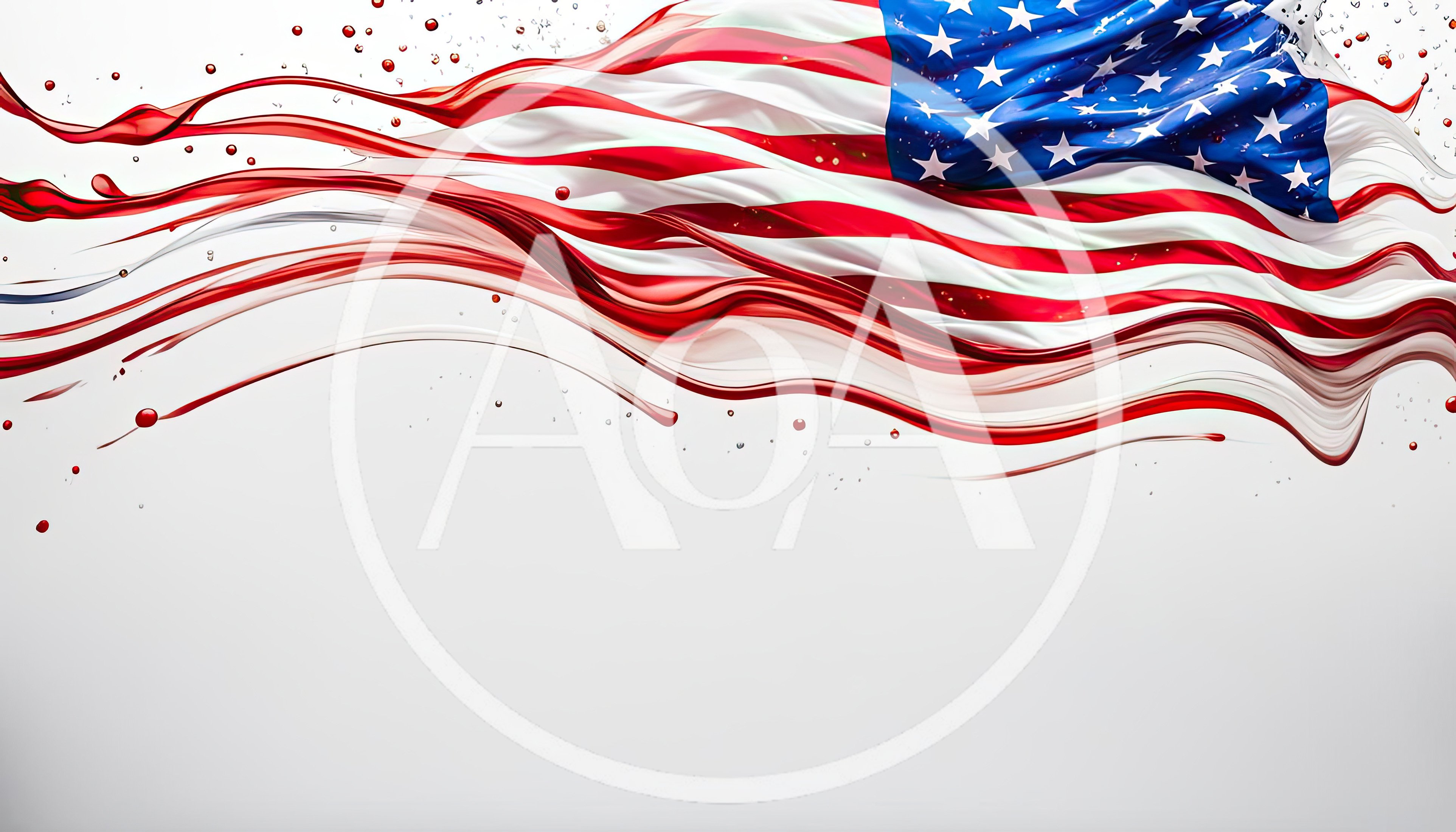 Abstract American Flag Liquid Paint Wave