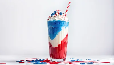 Patriotic Red White and Blue Layered Milkshake