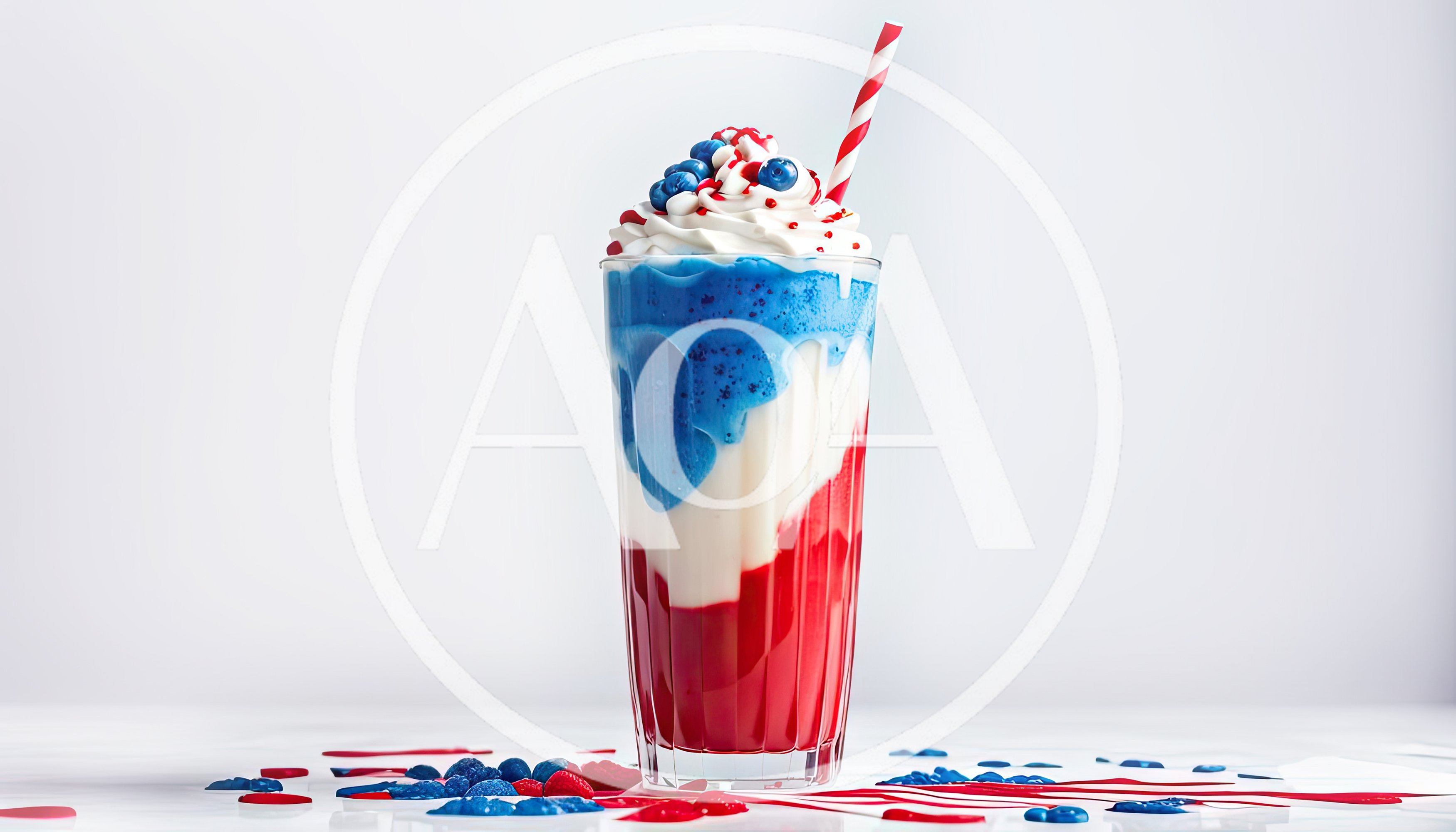 Patriotic Red White and Blue Layered Milkshake