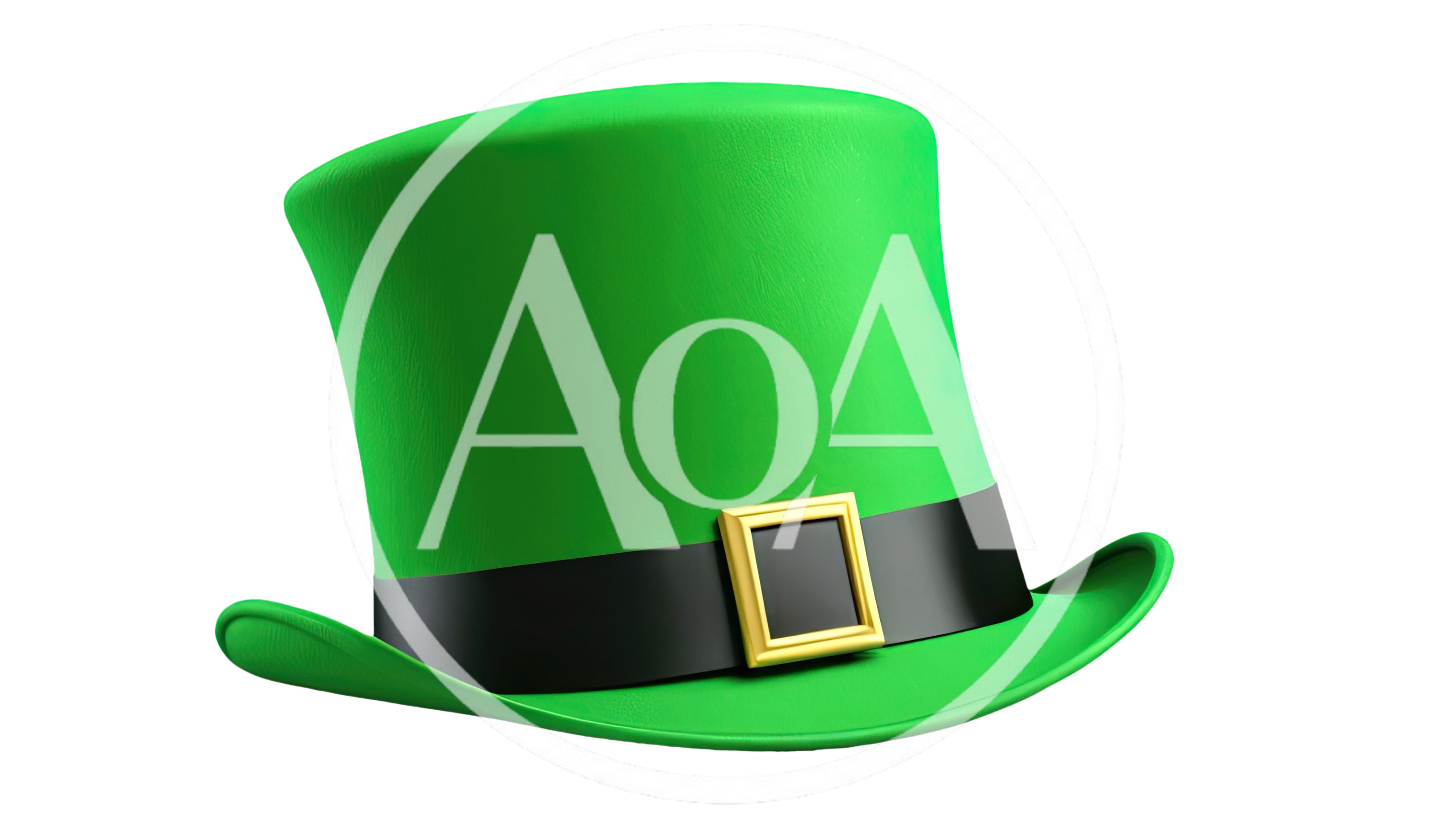 Green Leprechaun Top Hat With Gold Buckle
