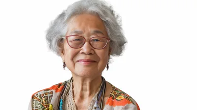 Portrait Of A Smiling Elderly Asian Woman