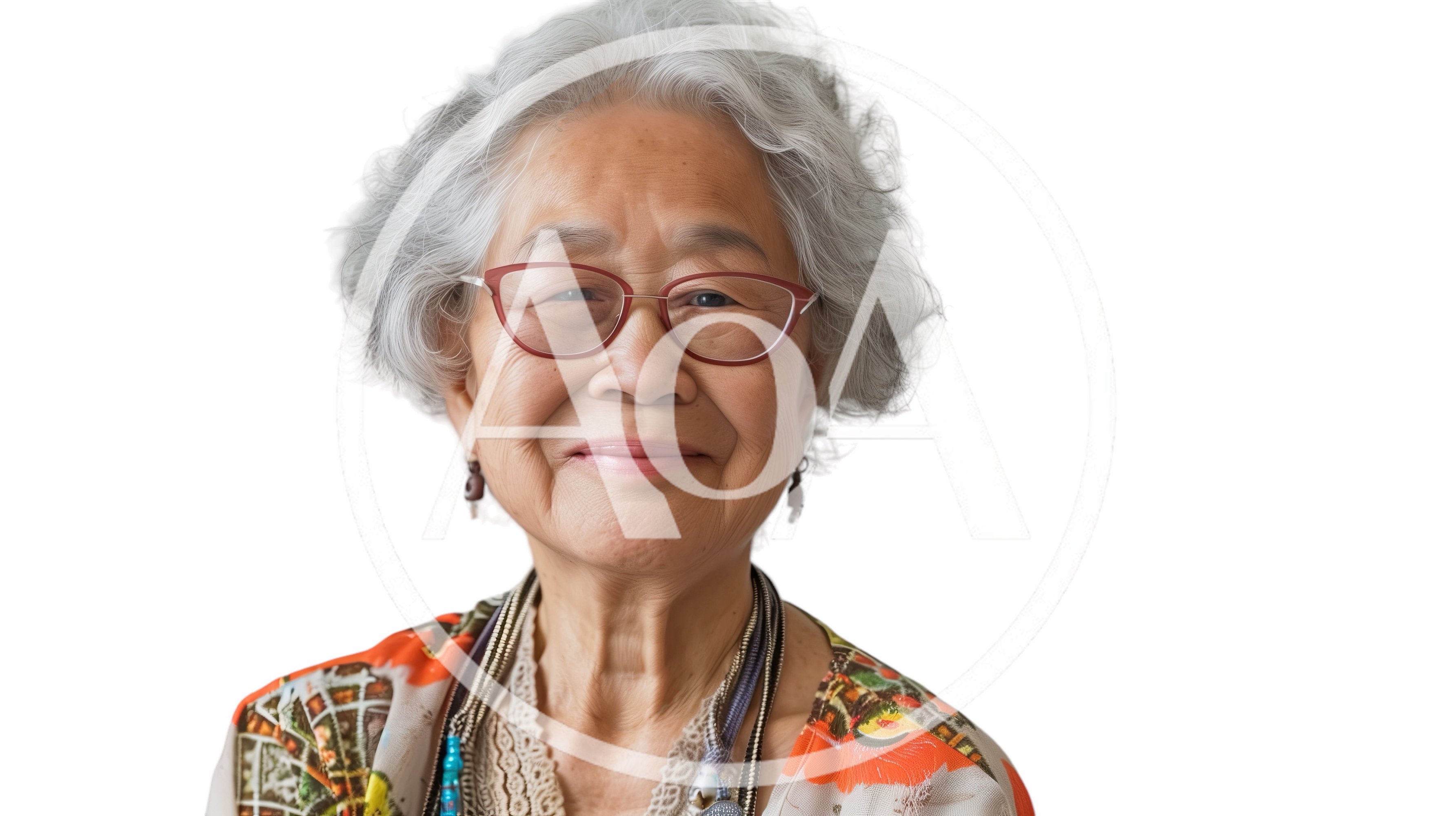 Portrait Of A Smiling Elderly Asian Woman