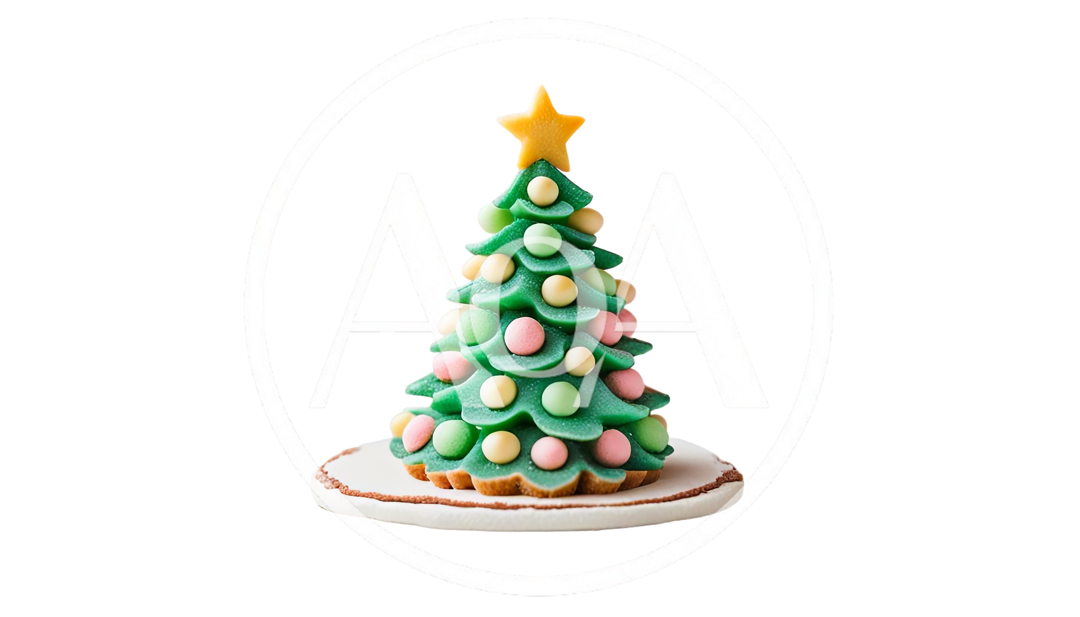 Small Decorative Christmas Tree Cookie On White Background
