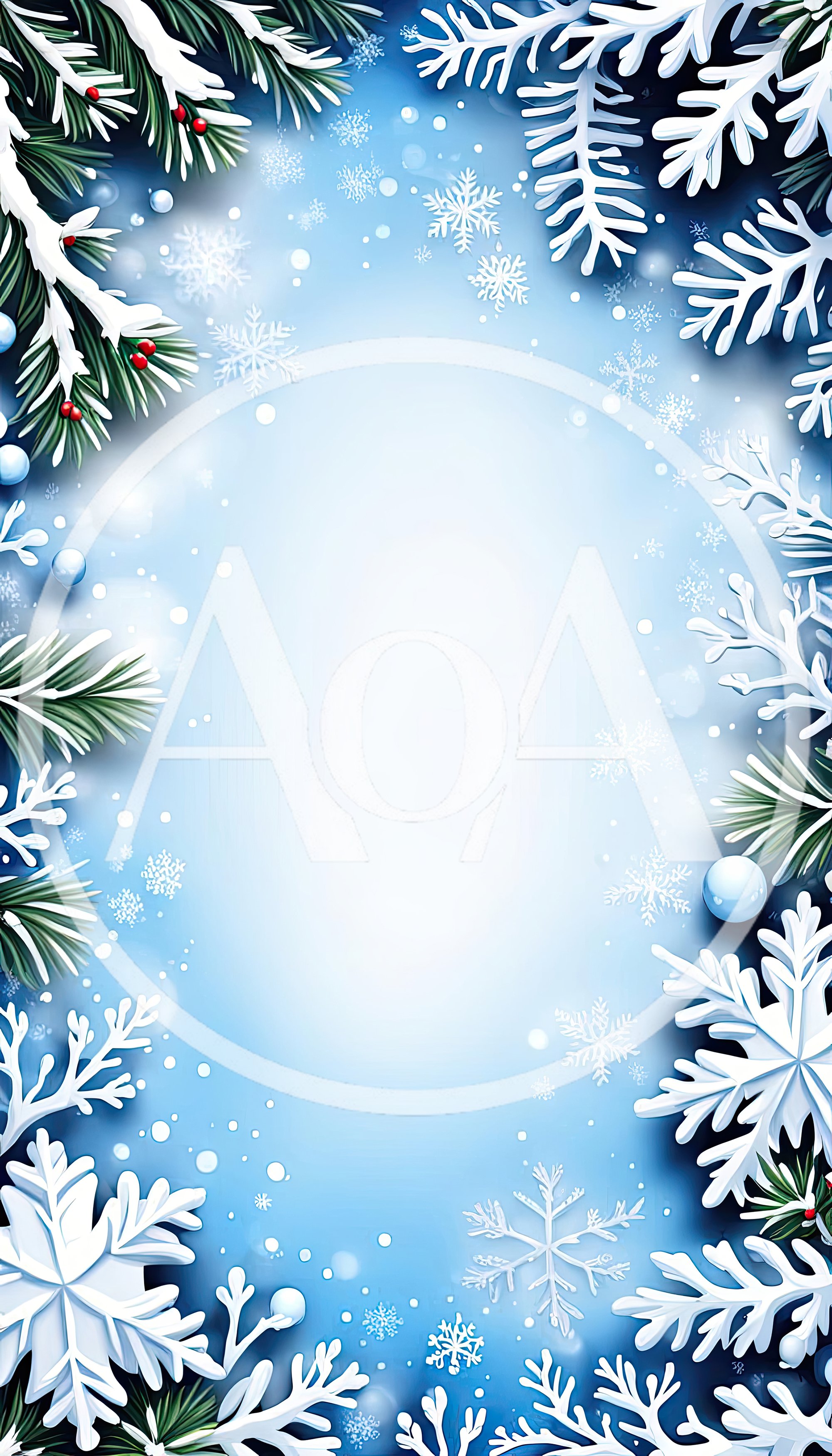Winter Holiday Background With Snowflakes And Pine Branches