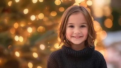 Portrait Of A Smiling Young Girl In Winter