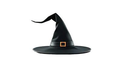 Black Witch Hat With Orange Buckle