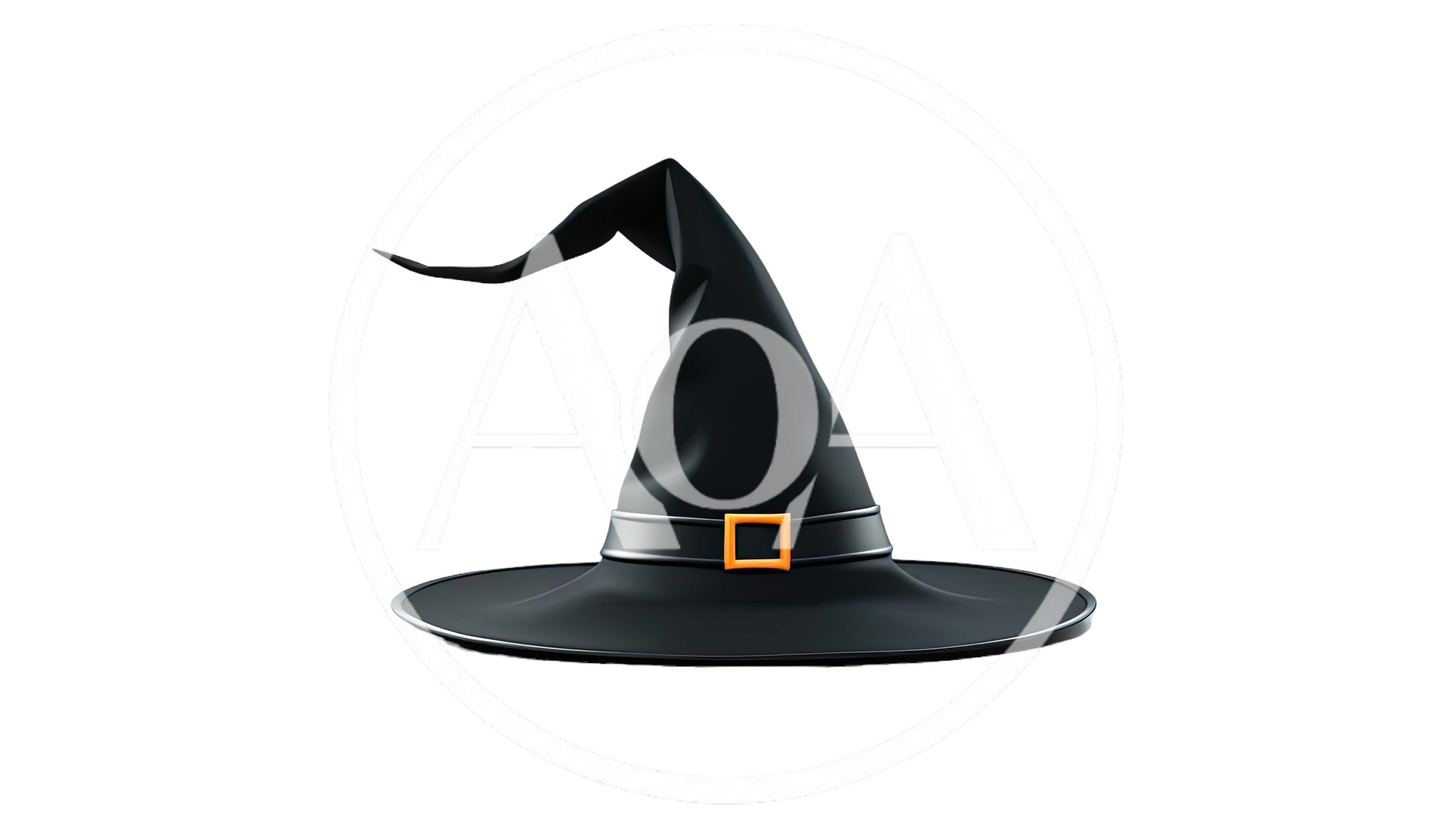 Black Witch Hat With Orange Buckle