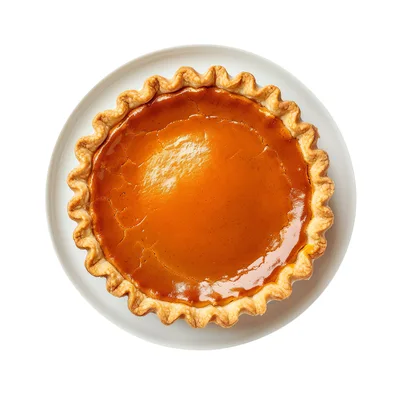 Top Down View Of A Whole Pumpkin Pie