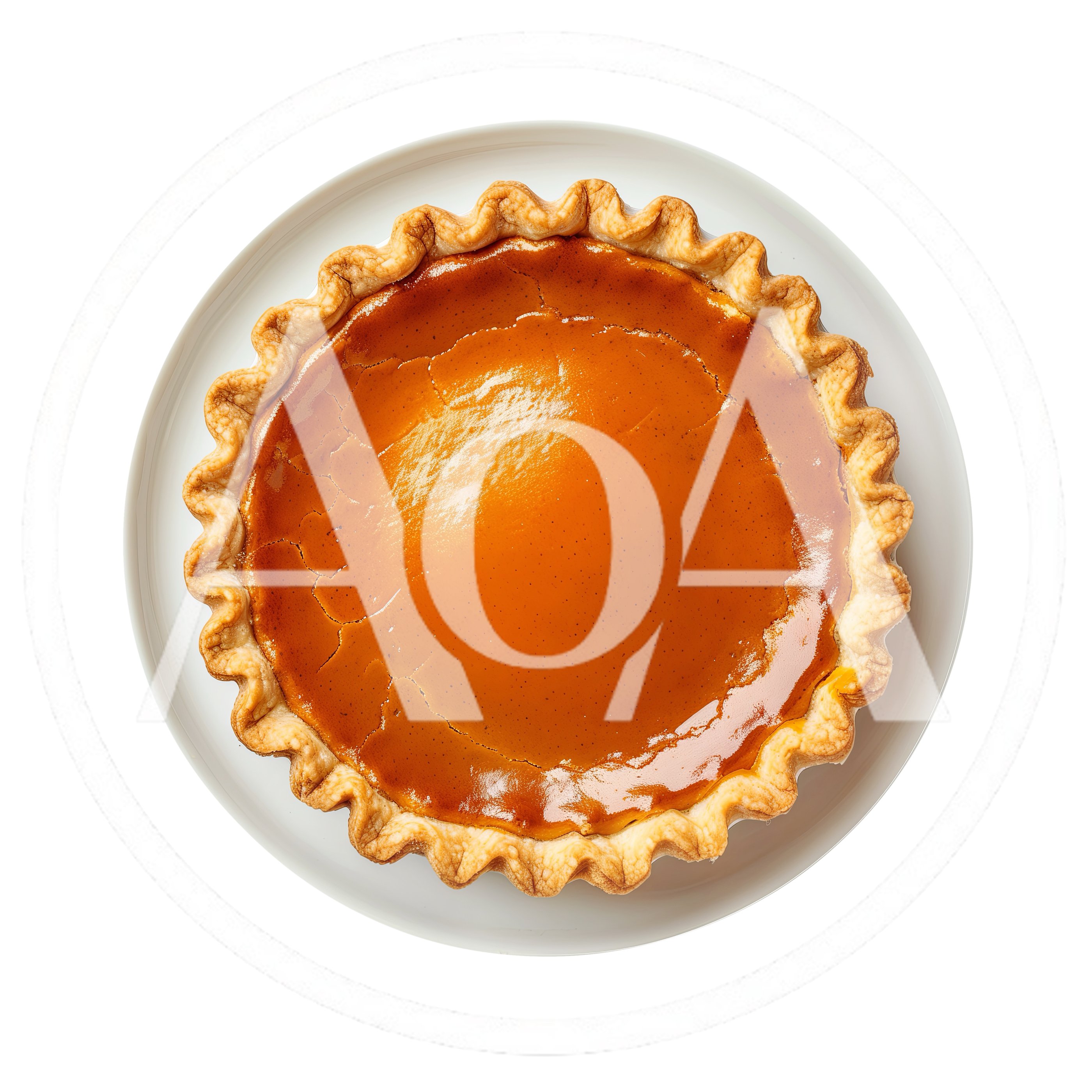 Top Down View Of A Whole Pumpkin Pie