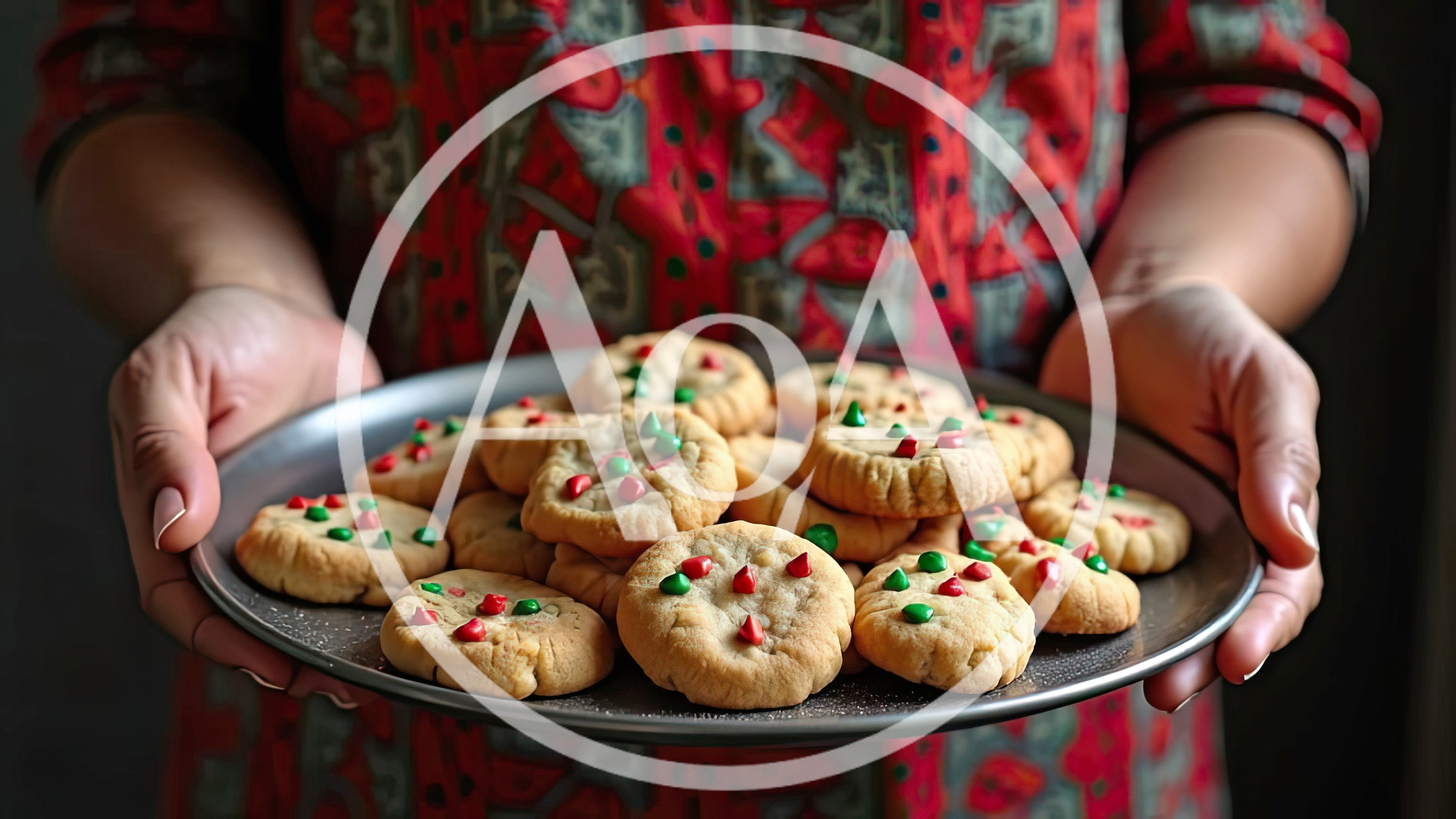 Person Holding A Plate Of Christmas Cookies