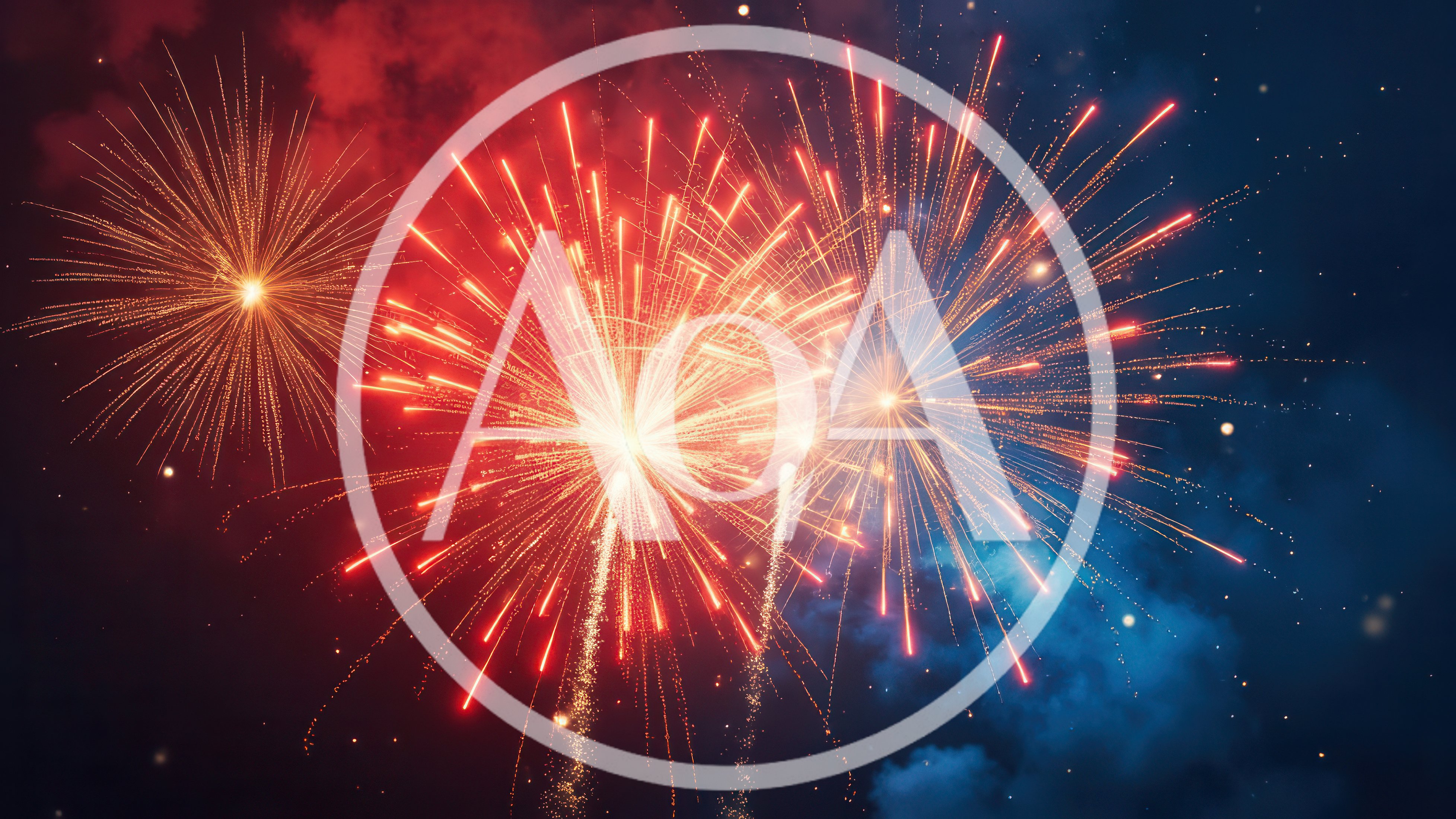 Vibrant Red And Gold Fireworks Display