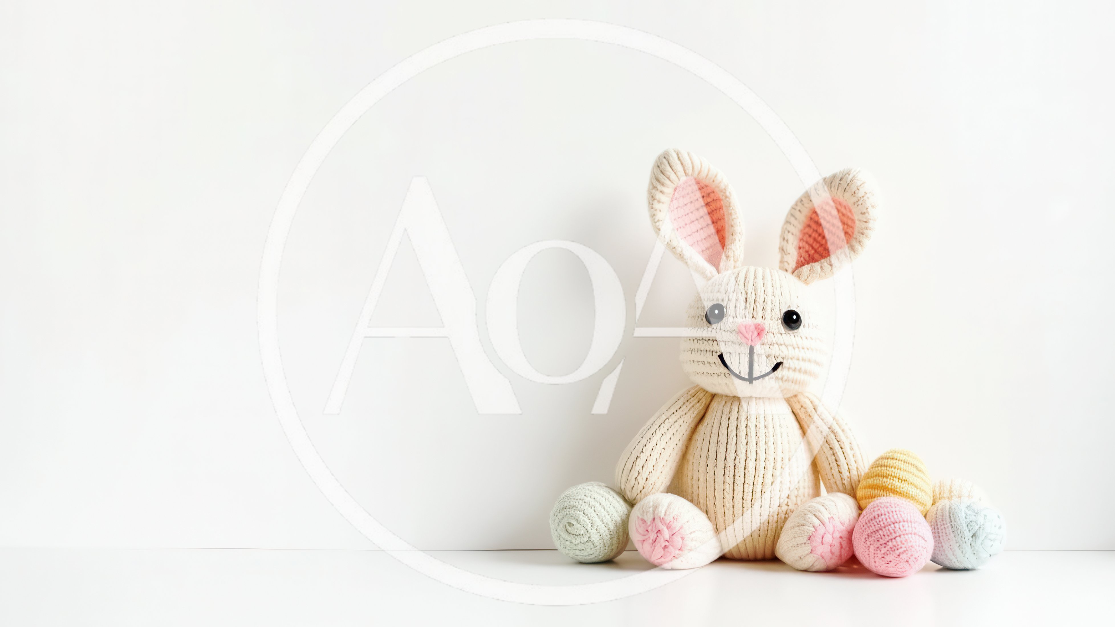 Knitted Easter Bunny Toy With Pastel Yarn Eggs
