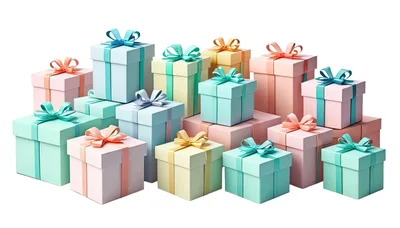 Collection of Pastel Colored Gift Boxes