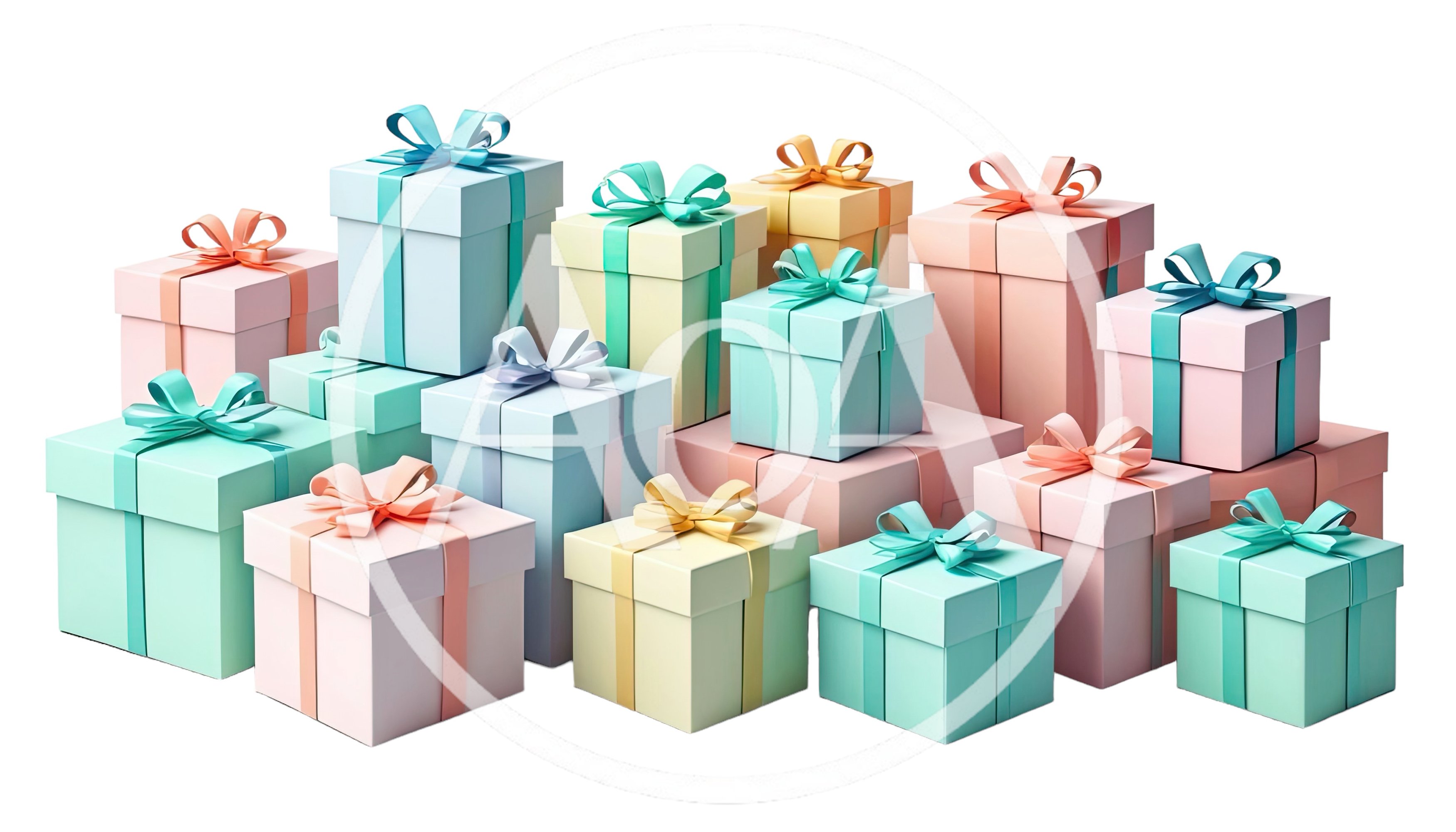 Collection of Pastel Colored Gift Boxes