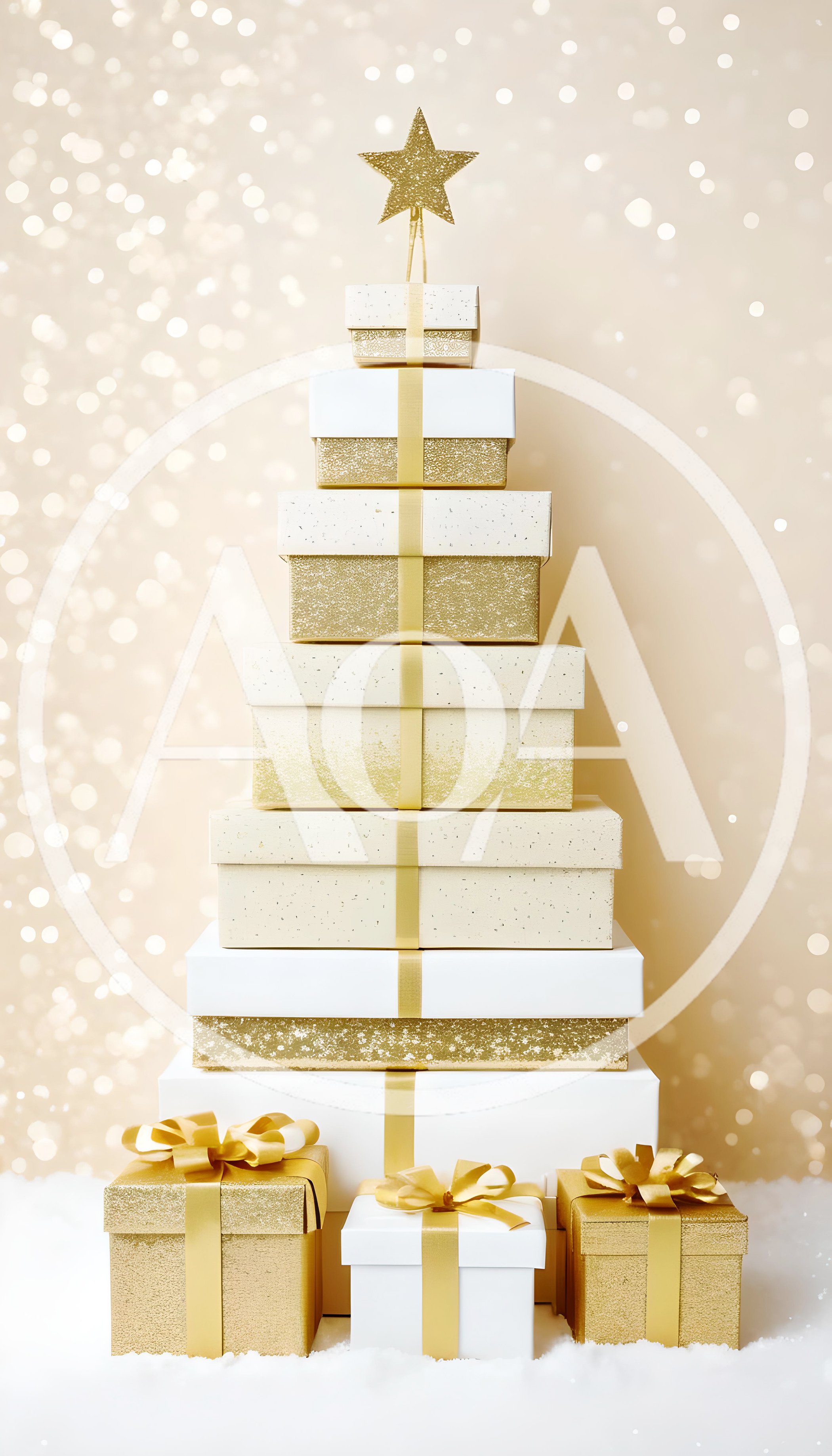 Christmas Tree Made Of Stacked Gift Boxes
