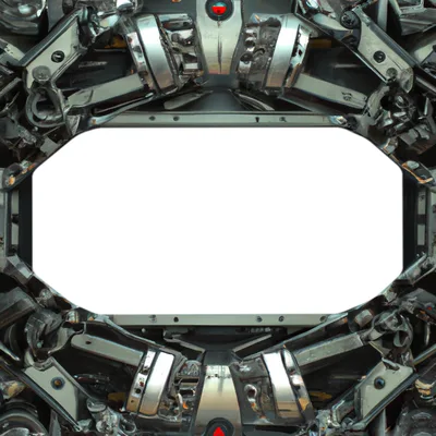 Abstract Mechanical Frame With Metallic Industrial Components