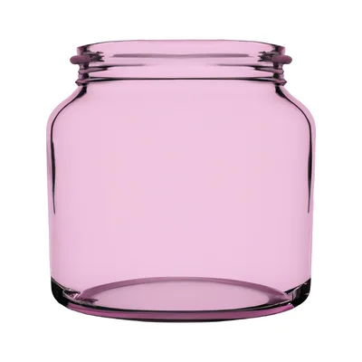 Empty Pink Glass Jar Isolated On White Background