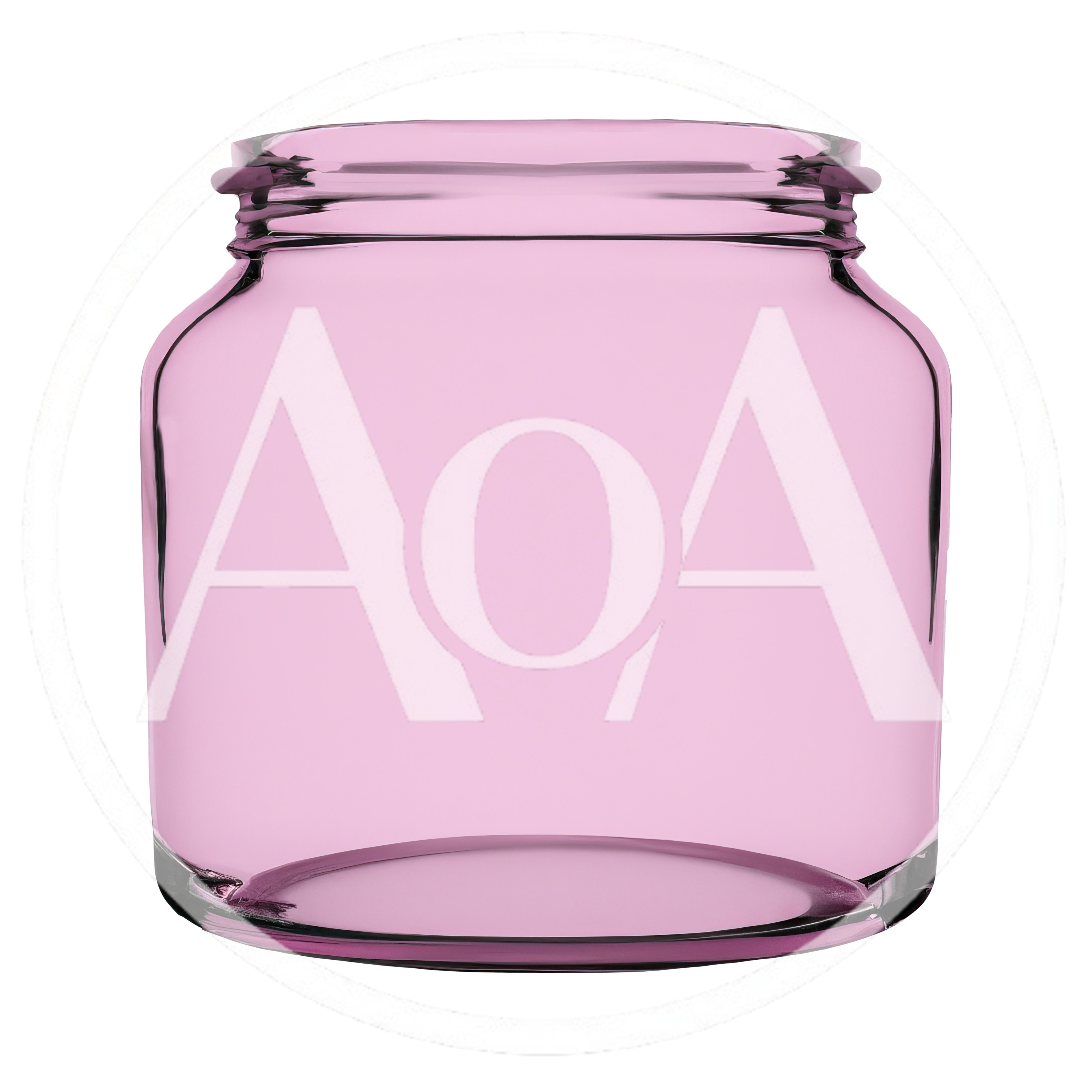 Empty Pink Glass Jar Isolated On White Background