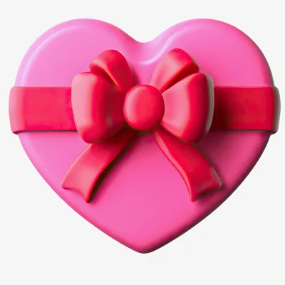 3D Rendered Pink Heart Shaped Gift Box