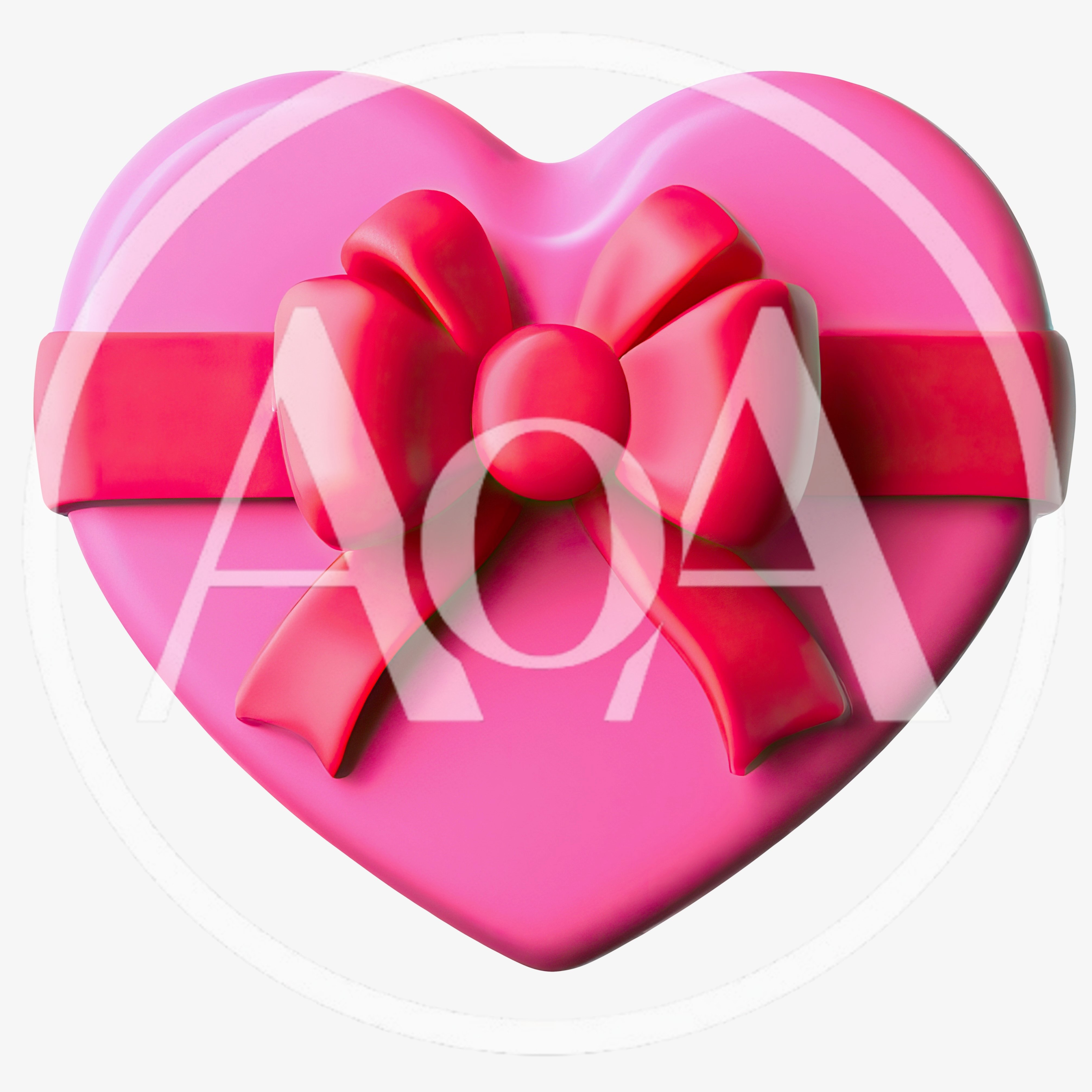 3D Rendered Pink Heart Shaped Gift Box