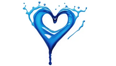 Blue Liquid Heart Shape Splash