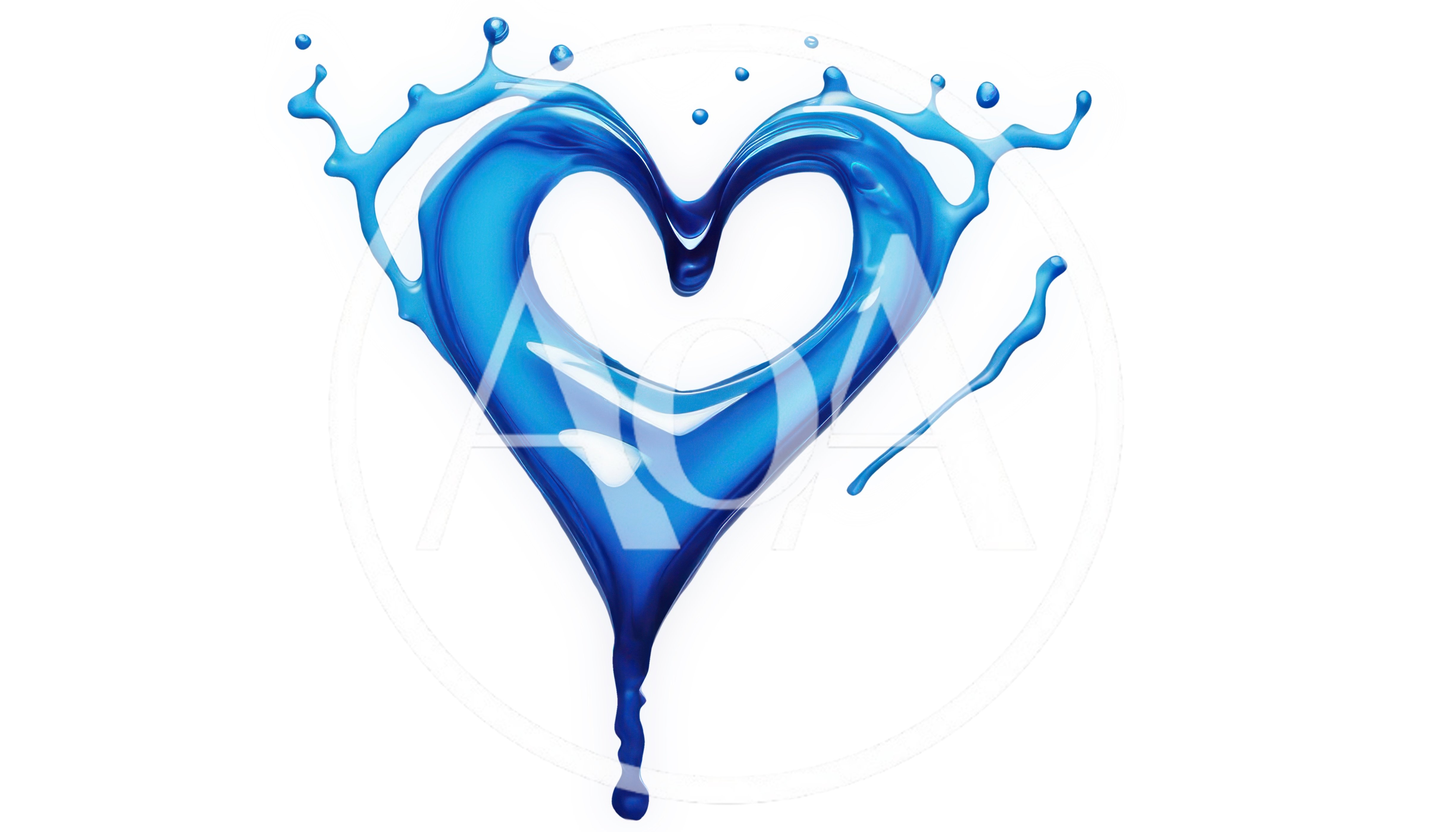 Blue Liquid Heart Shape Splash