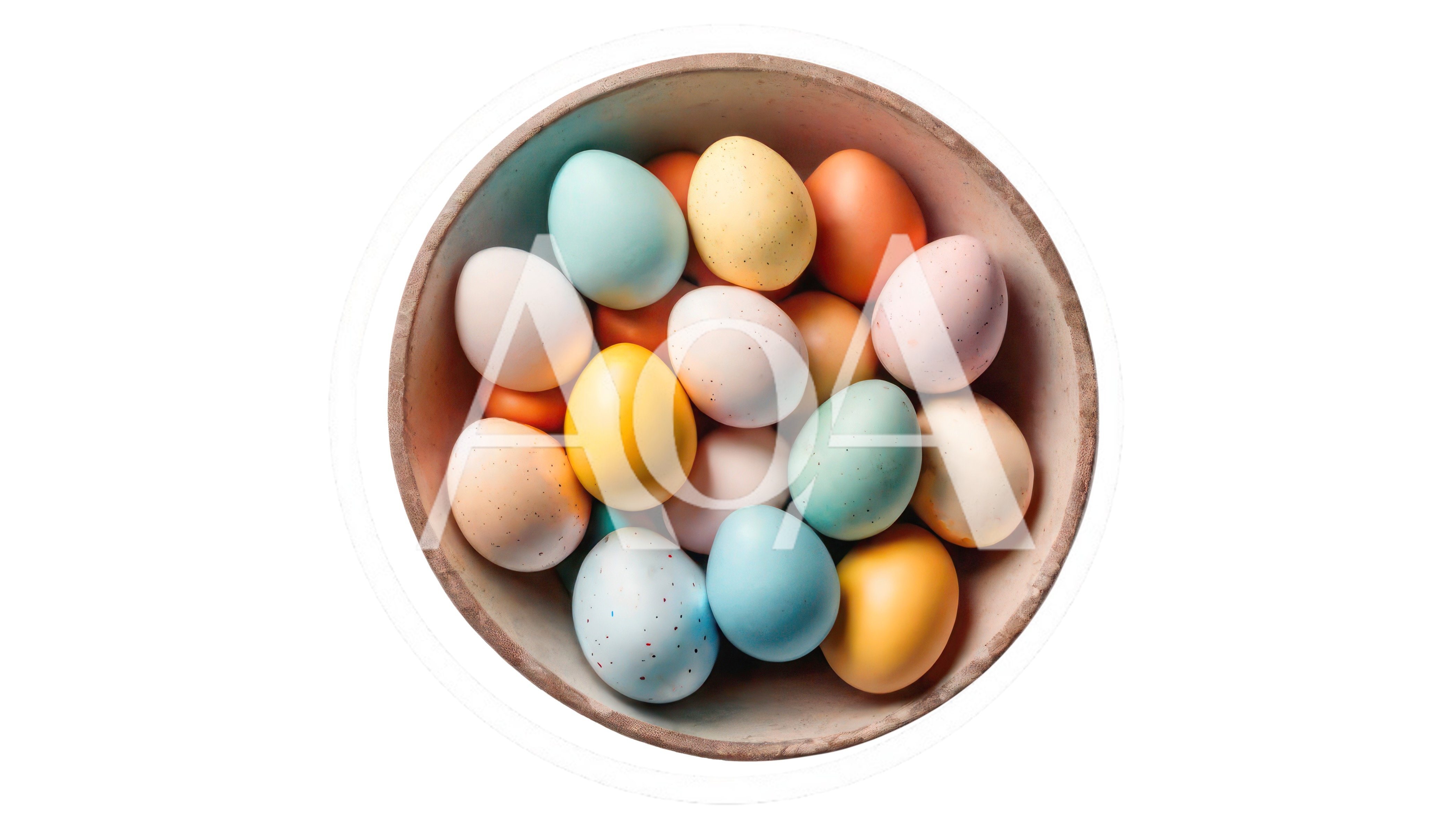 Bowl Filled With Colorful Speckled Easter Eggs