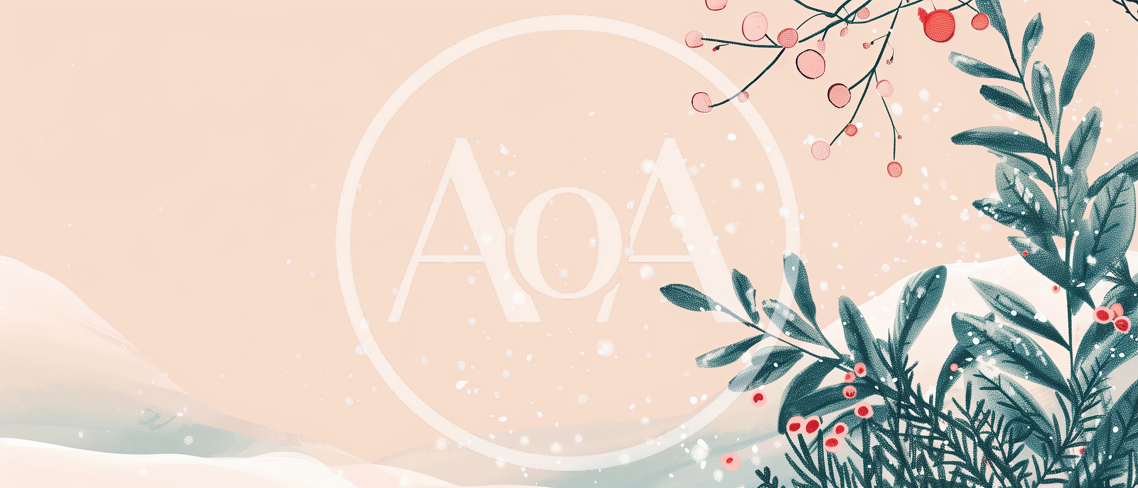 Winter Holiday Background With Berries And Foliage